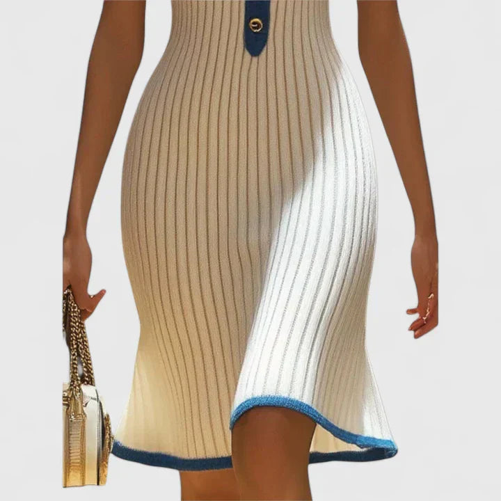 Evangeline | Modern Contrast Midi Dress