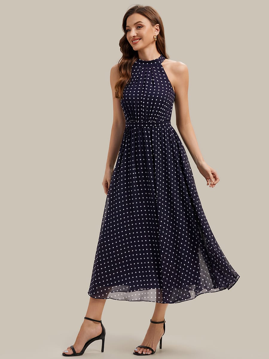 Halterneck and Polka Dot Chiffon Skirt