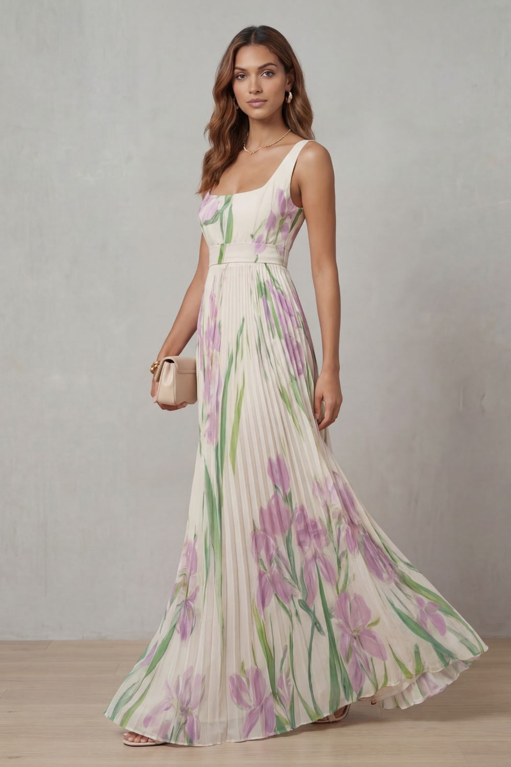 Vivienna – Plisowana Sukienka Maxi