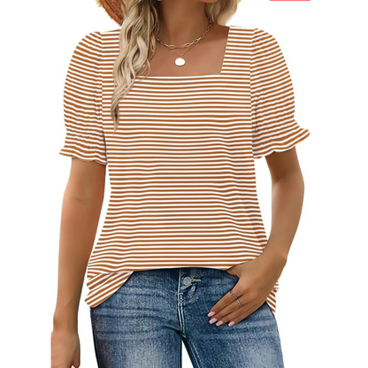 Josephine | Lekki Letni Must-Have z Rękawami z Falbanką