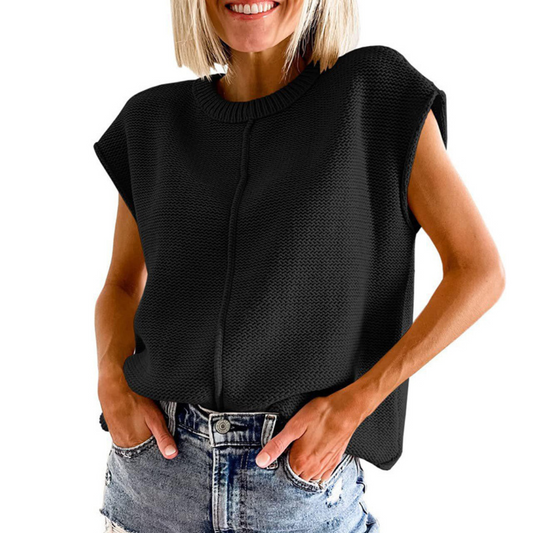 Arlena | Casual Minimalist Crewneck Sleeveless Top