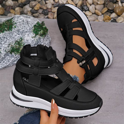 Charlotte | Zipper Design Wedge Sandals