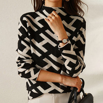 Noelle | Modern Patterned Turtleneck