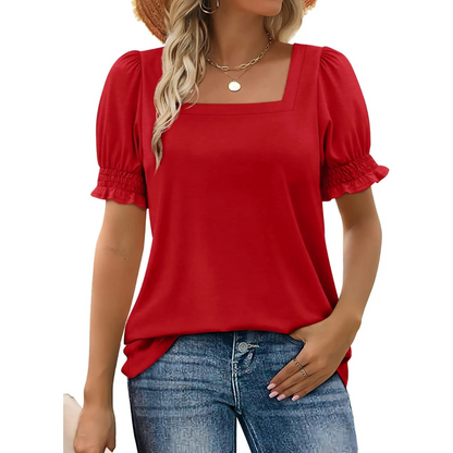 Josephine | Lekki Letni Must-Have z Rękawami z Falbanką