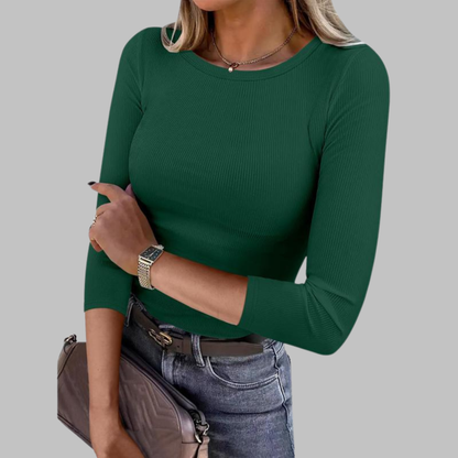 Davina | Casual Crewneck Slim-Fit Top
