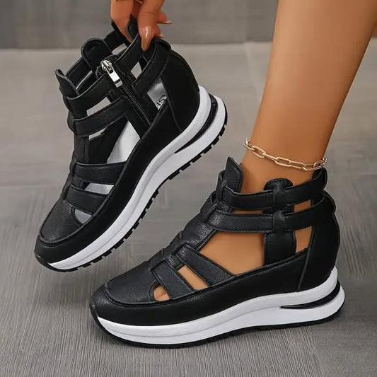 Charlotte | Zipper Design Wedge Sandals