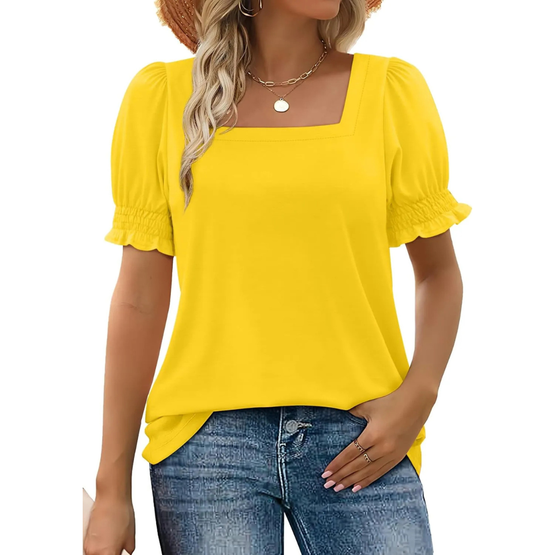 Josephine | Lekki Letni Must-Have z Rękawami z Falbanką