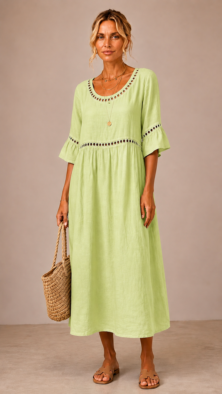 Jasmine | Elegant Tummy-Concealing Midi Dress
