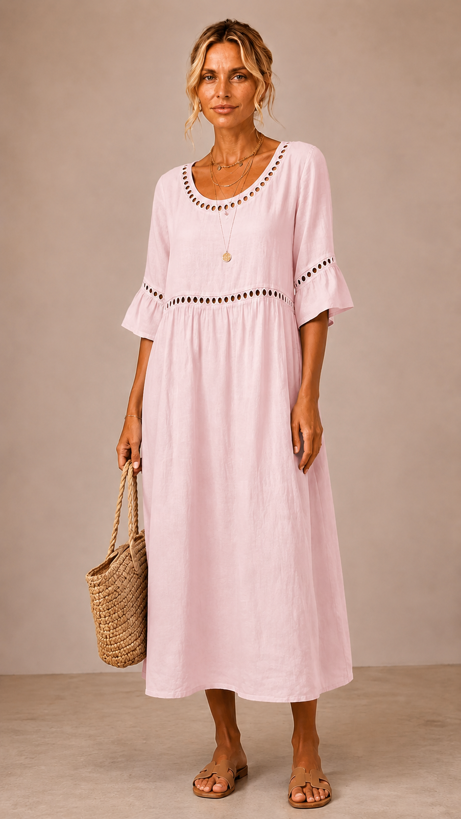 Jasmine | Elegant Tummy-Concealing Midi Dress