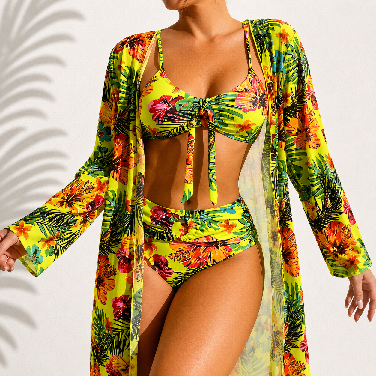 Jade | Elegant 3-Piece Tropical Bikini