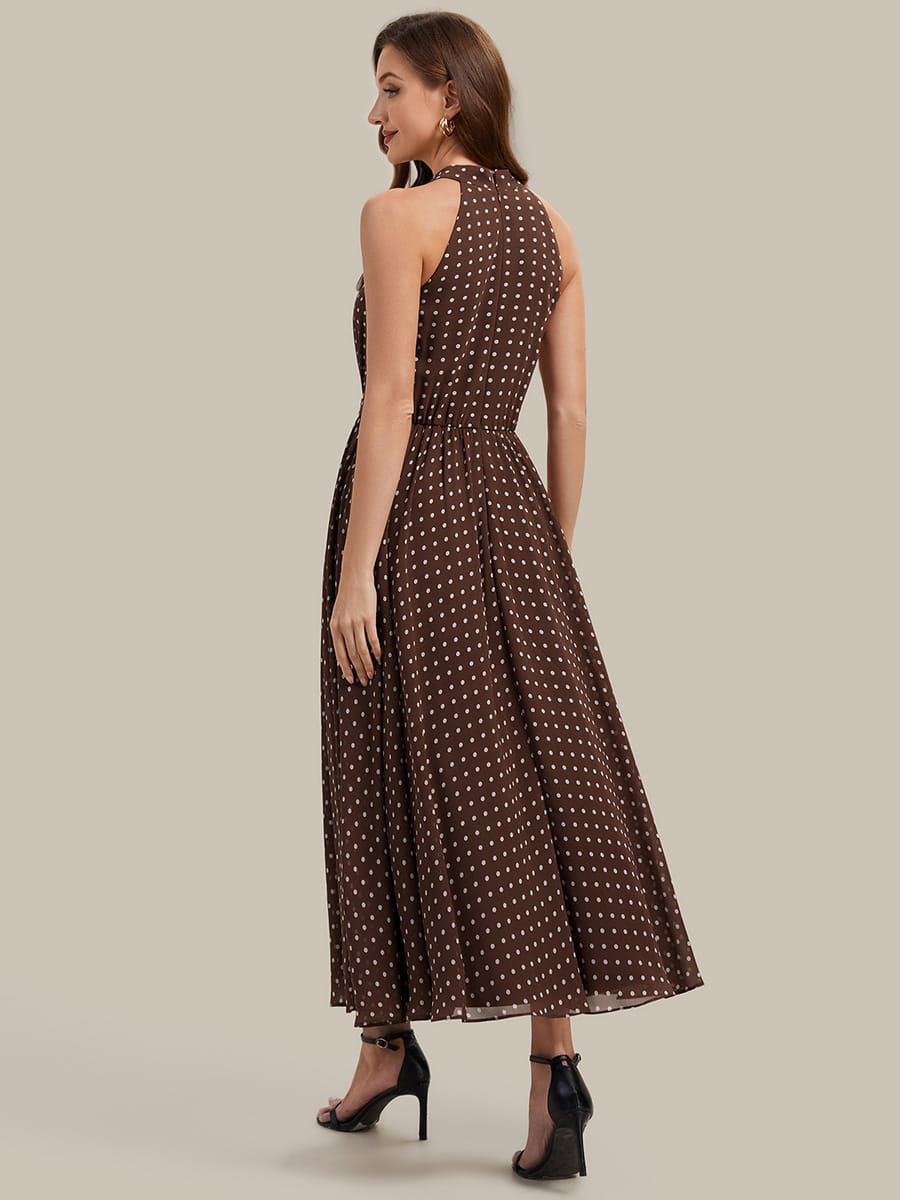 Halterneck and Polka Dot Chiffon Skirt