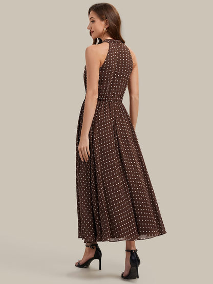 Halterneck and Polka Dot Chiffon Skirt
