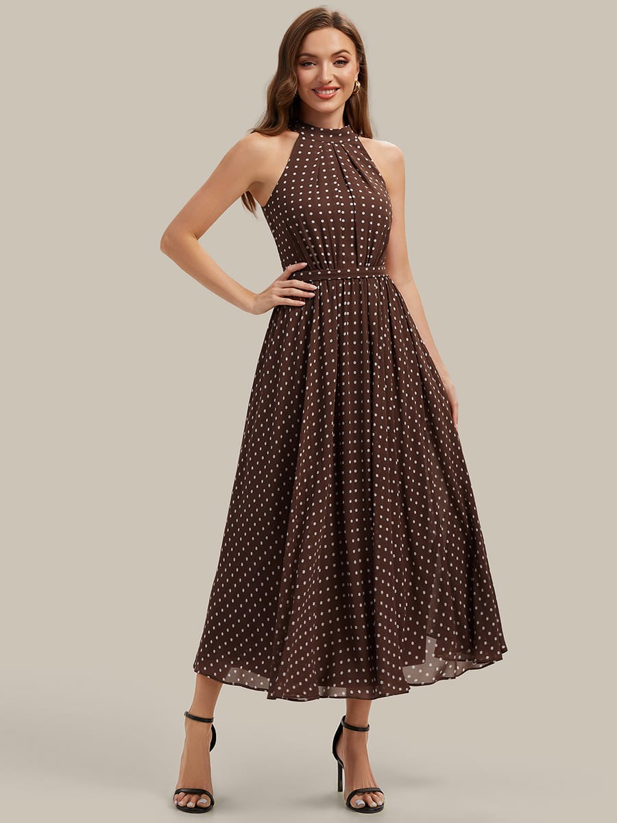 Halterneck and Polka Dot Chiffon Skirt