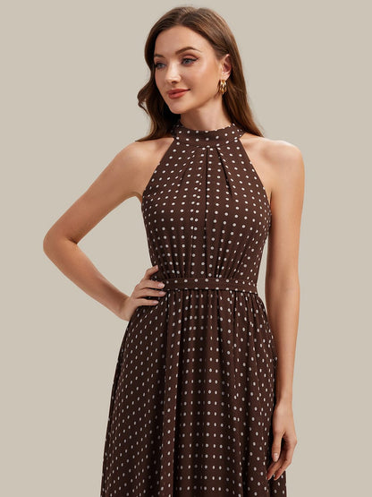 Halterneck and Polka Dot Chiffon Skirt