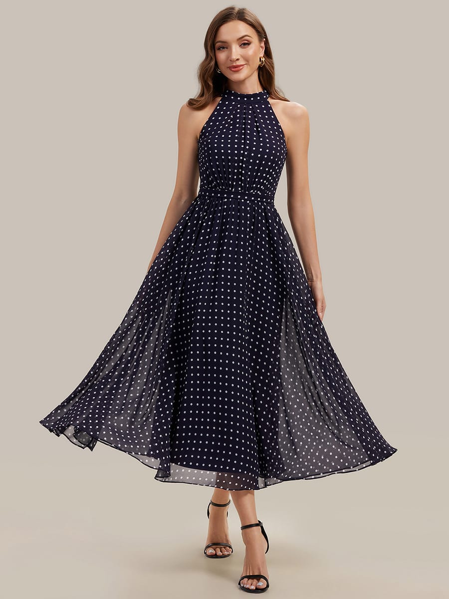 Halterneck and Polka Dot Chiffon Skirt