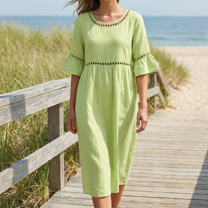Jasmine | Elegant Tummy-Concealing Midi Dress