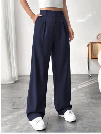 Belle | Elegant Pleated Wide-Leg Office Trouser