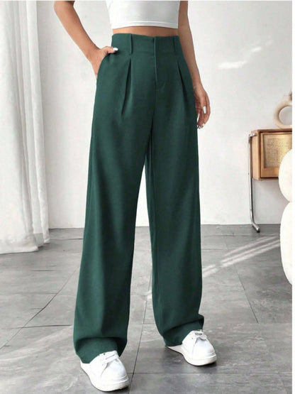 Belle | Elegant Pleated Wide-Leg Office Trouser