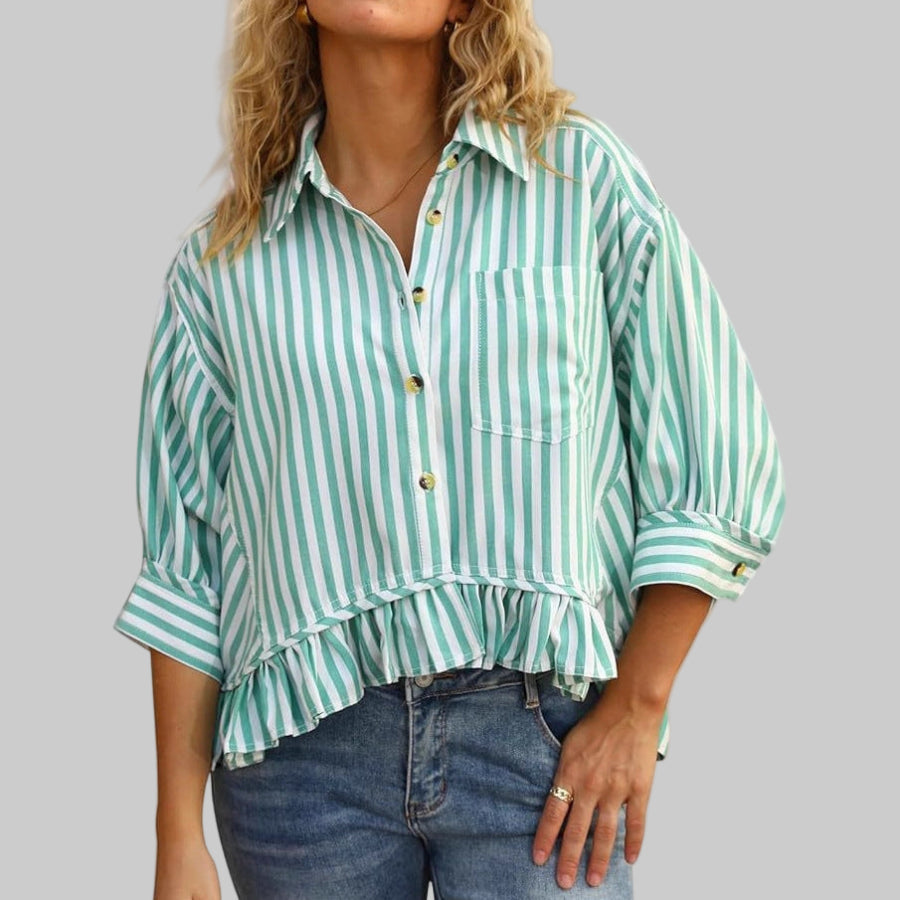 Colette | Casualowa Bluzka z Falbankami