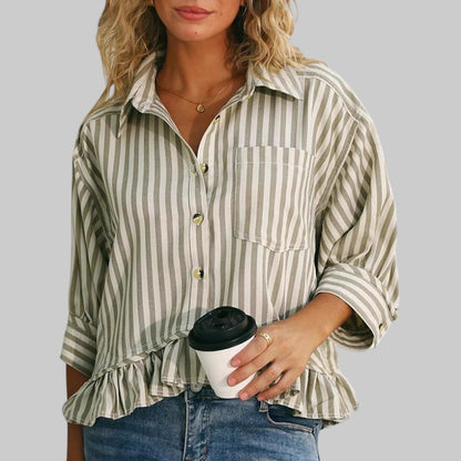 Colette | Casualowa Bluzka z Falbankami