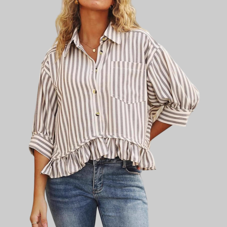 Colette | Casualowa Bluzka z Falbankami