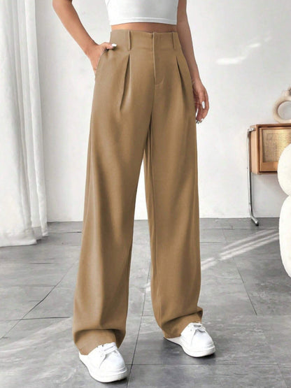 Belle | Elegant Pleated Wide-Leg Office Trouser