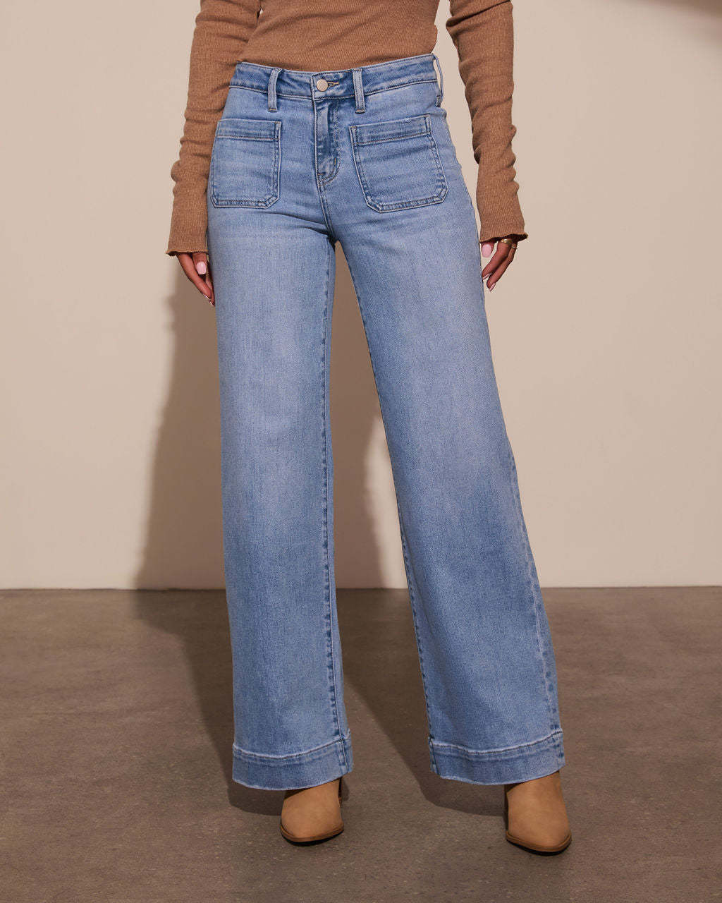 Liora | Klasyczne Retro Jeansy Slim Fit z Wysokim Stanem