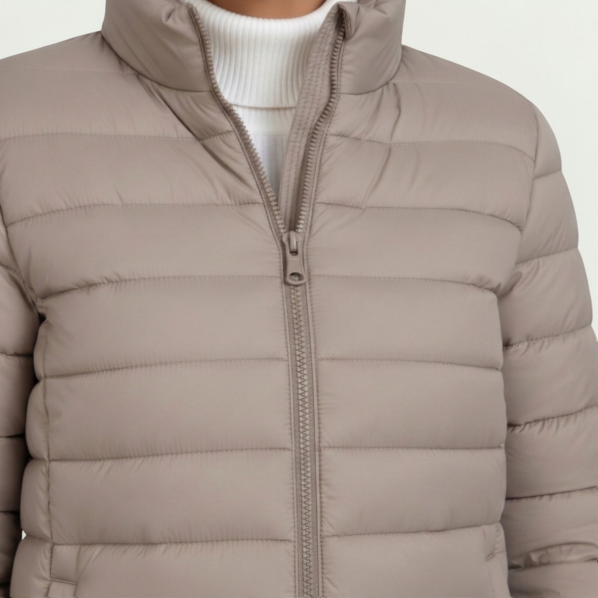 Isabelle jacket stand-up collar detail
