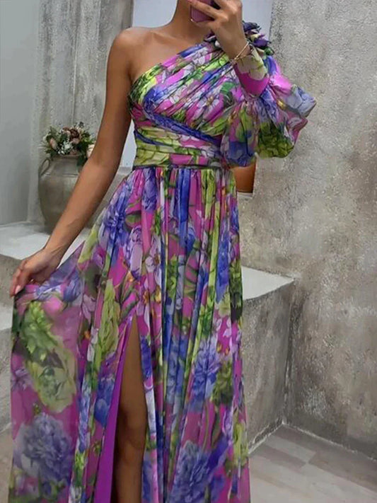 Cecilia – One-Shoulder Floral Maxi Dress