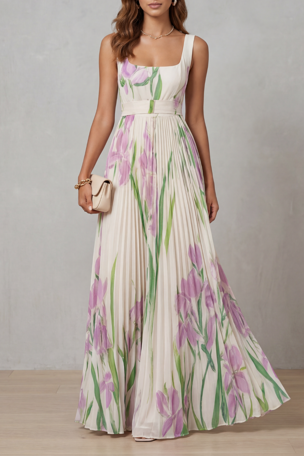 Vivienna –  Plisowana Sukienka Maxi