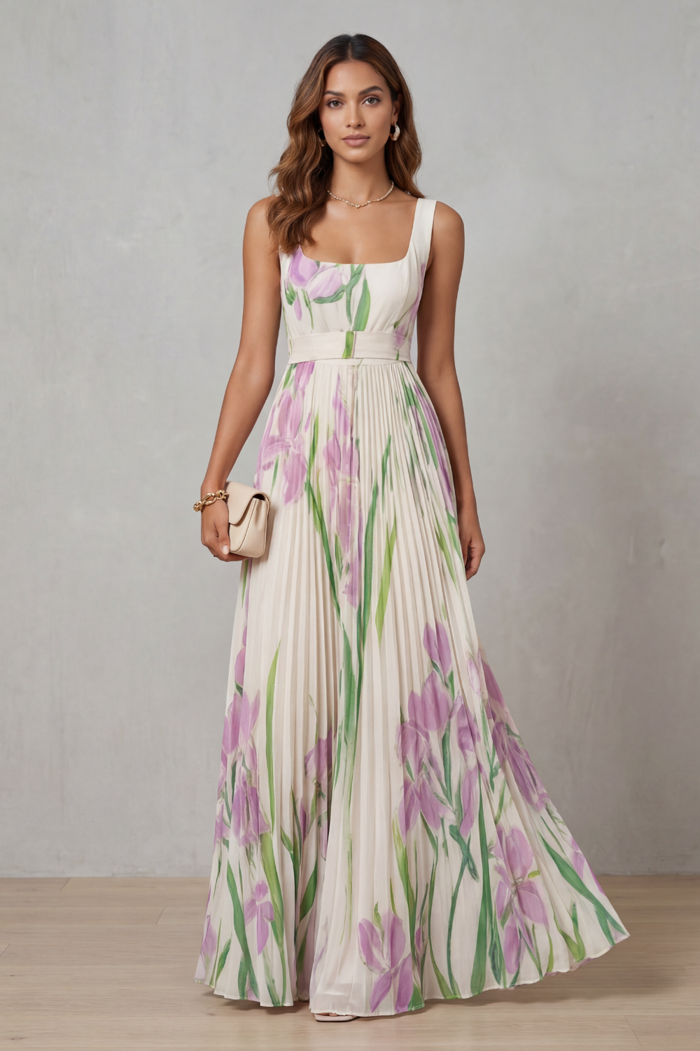 Vivienna –  Plisowana Sukienka Maxi