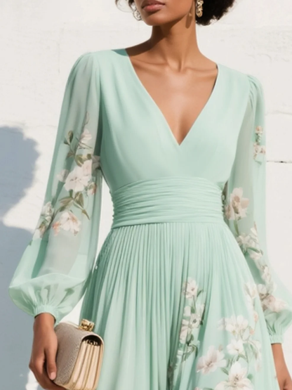Mathilda - Elegant Floral Midi Dress