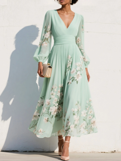 Mathilda - Elegant Floral Midi Dress