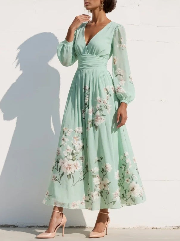 Mathilda - Elegant Floral Midi Dress