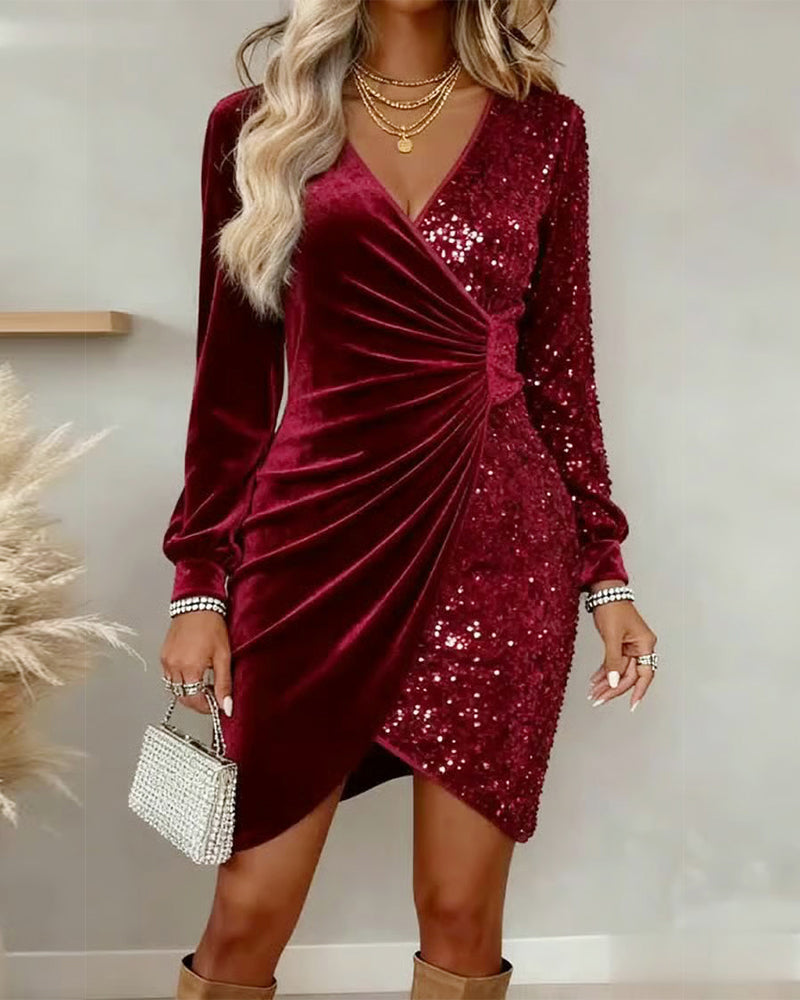 Beatrice | Festive Midi Dress with V-Neck