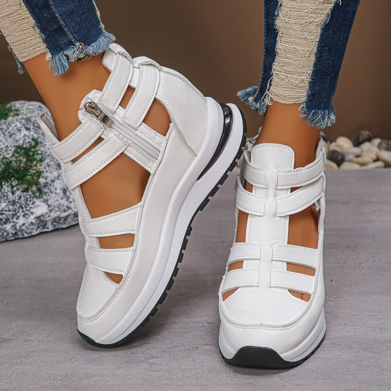 Charlotte | Zipper Design Wedge Sandals