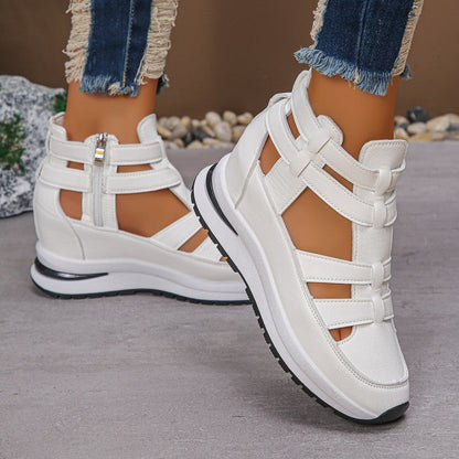 Charlotte | Zipper Design Wedge Sandals