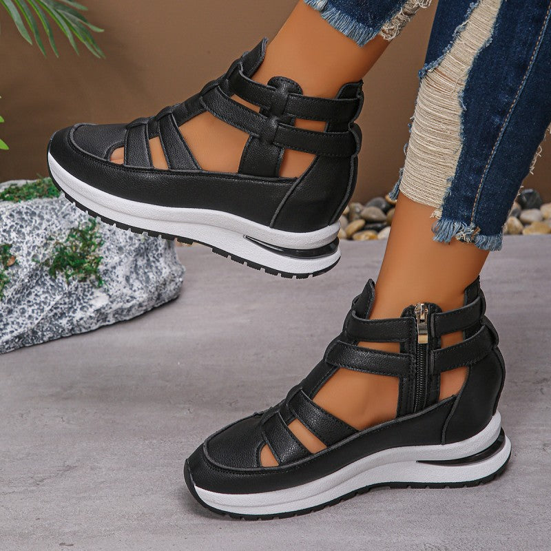 Charlotte | Zipper Design Wedge Sandals