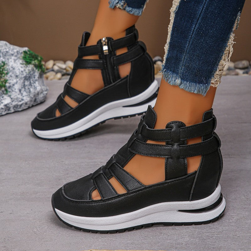 Charlotte | Zipper Design Wedge Sandals