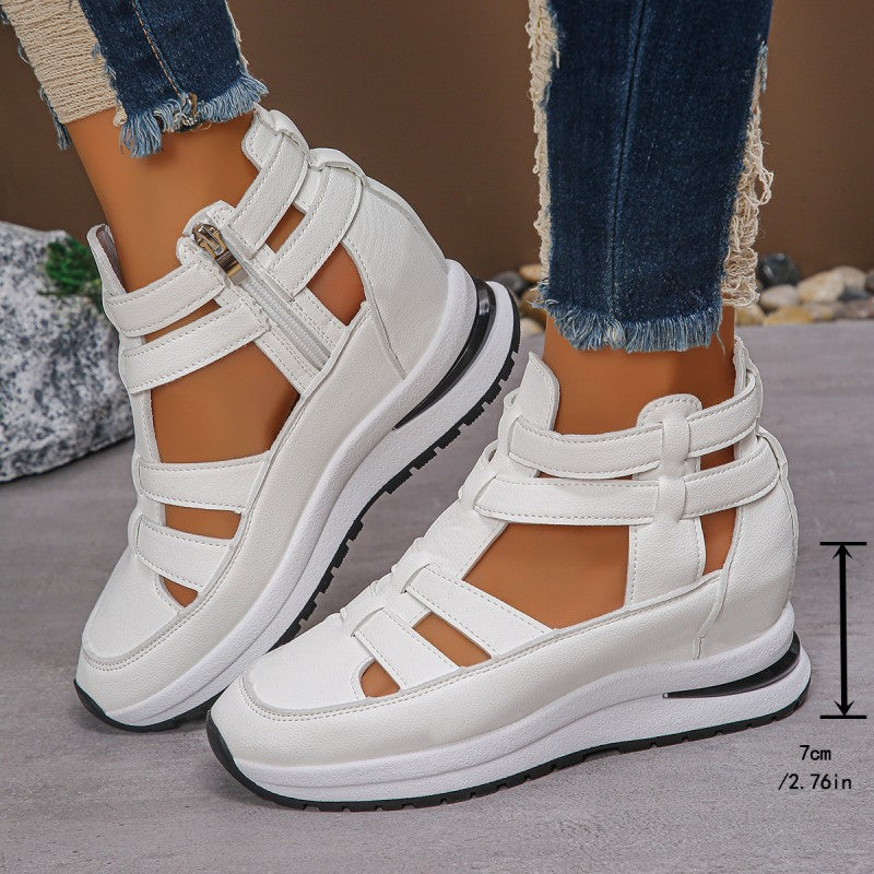 Charlotte | Zipper Design Wedge Sandals