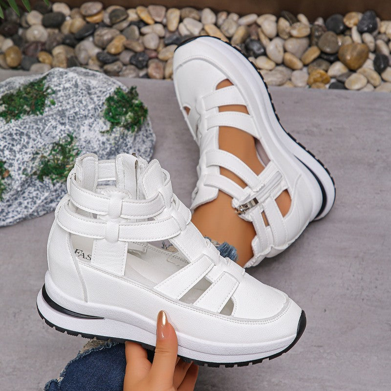Charlotte | Zipper Design Wedge Sandals