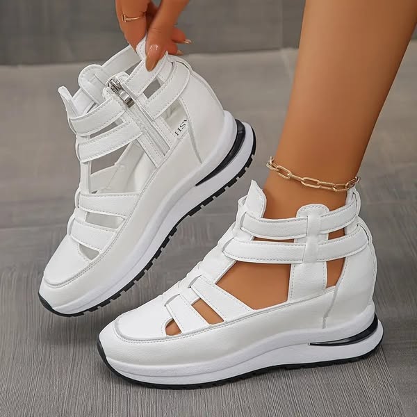 Charlotte | Zipper Design Wedge Sandals