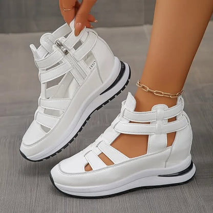 Charlotte | Zipper Design Wedge Sandals